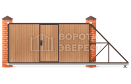 Откатные ворота 7 метров 7000×3000 ВЭ-5826