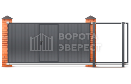 Откатные ворота Алютех 3500×2000 под ключ ВЭ-4613