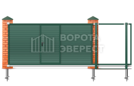 Откатные ворота 5 метров с калиткой размером 5000×3000 ВЭ-5673