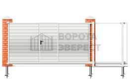 Ворота двойные откатные 2200×3500 ВЭ-5190